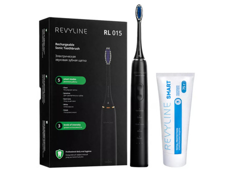 Зубная щетка Revyline RL 015 Black + зубная паста Smart